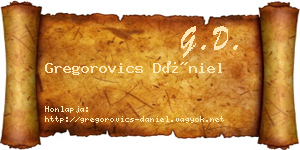 Gregorovics Dániel névjegykártya